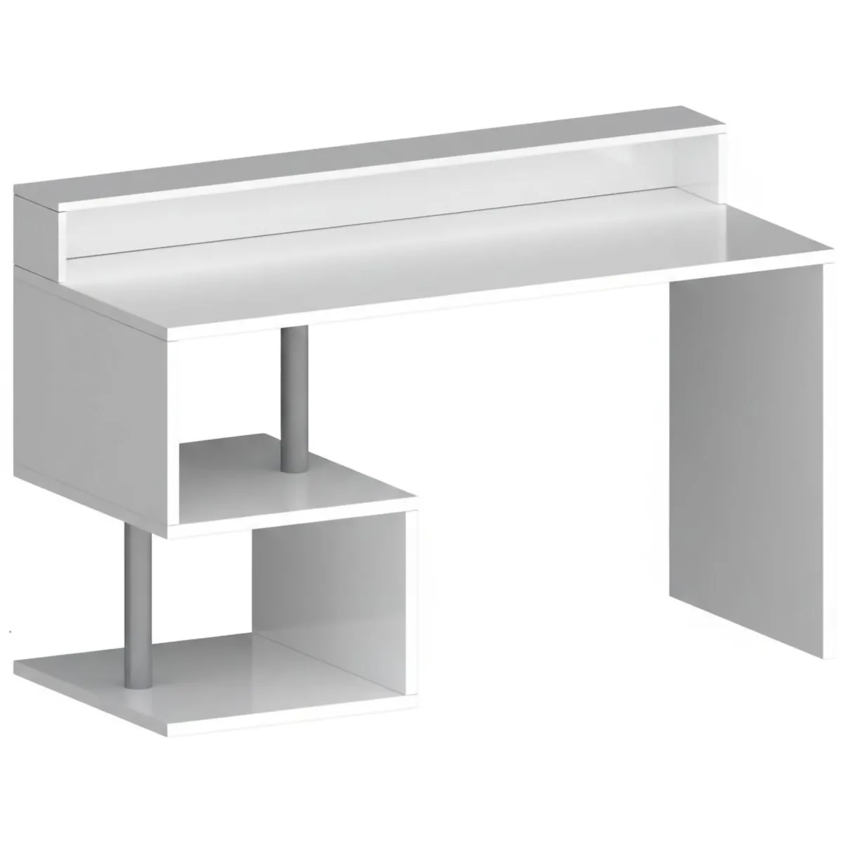Ufficio|Camera Da Letto > Dmora Scrivania lineare bianca 140x60cm con supporto computer - Yemyin Bianco