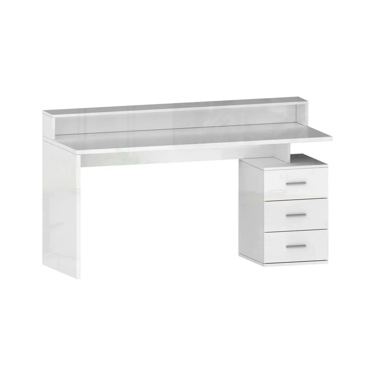 Ufficio|Camera Da Letto > Dmora Scrivania lineare bianca 160x60cm con 3 cassetti - Bardi Bianco