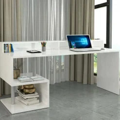 Scrivania lineare bianca 180x60cm con porta pc - Aurigo