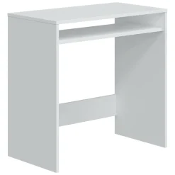 Scrivanie > Dmora Scrivania lineare bianca 90x40cm con libreria - Riad Bianco