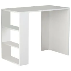 Scrivanie > Dmora Scrivania lineare bianca 90x40cm con libreria - Riad Bianco