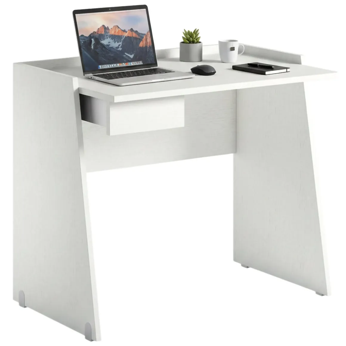 Scrivanie > Dmora Scrivania lineare bianca 94x50cm con 1 cassetto - Imperatori Bianco