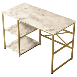 Scrivania lineare grigia e oro 120x60cm - Giusto