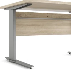 Scrivanie > Dmora Scrivania lineare grigia e quercia 120x80cm - Alfangor Marrone, Grigio Quercia