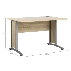 Scrivania lineare grigia e quercia 120x80cm in legno - Amigos