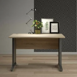 Scrivania lineare grigia e quercia 120x80cm in legno - Amigos