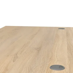 Scrivania lineare grigia e quercia 150x80cm con 3 cassetti - Azzaro