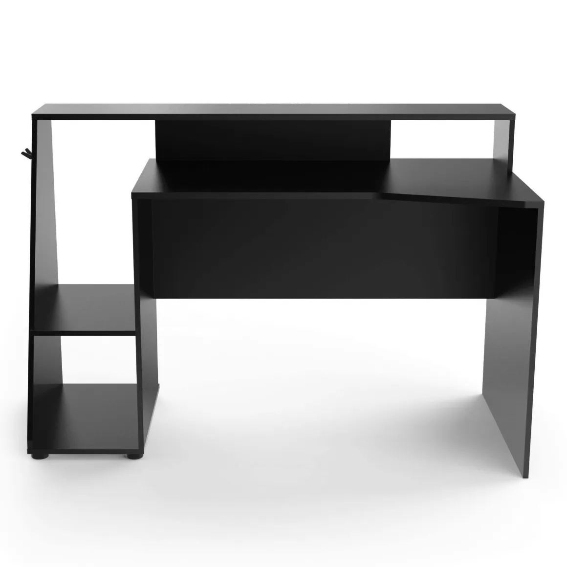 Scrivania lineare grigia scuro e nera 137x67cm - Ampil