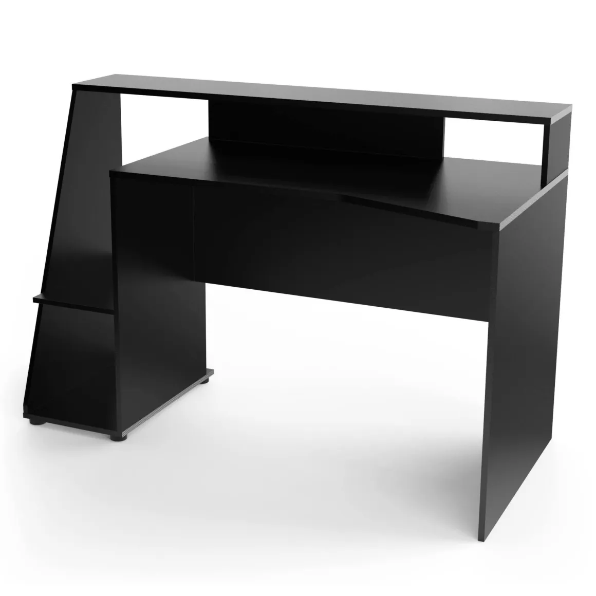 Scrivania lineare grigia scuro e nera 137x67cm - Ampil