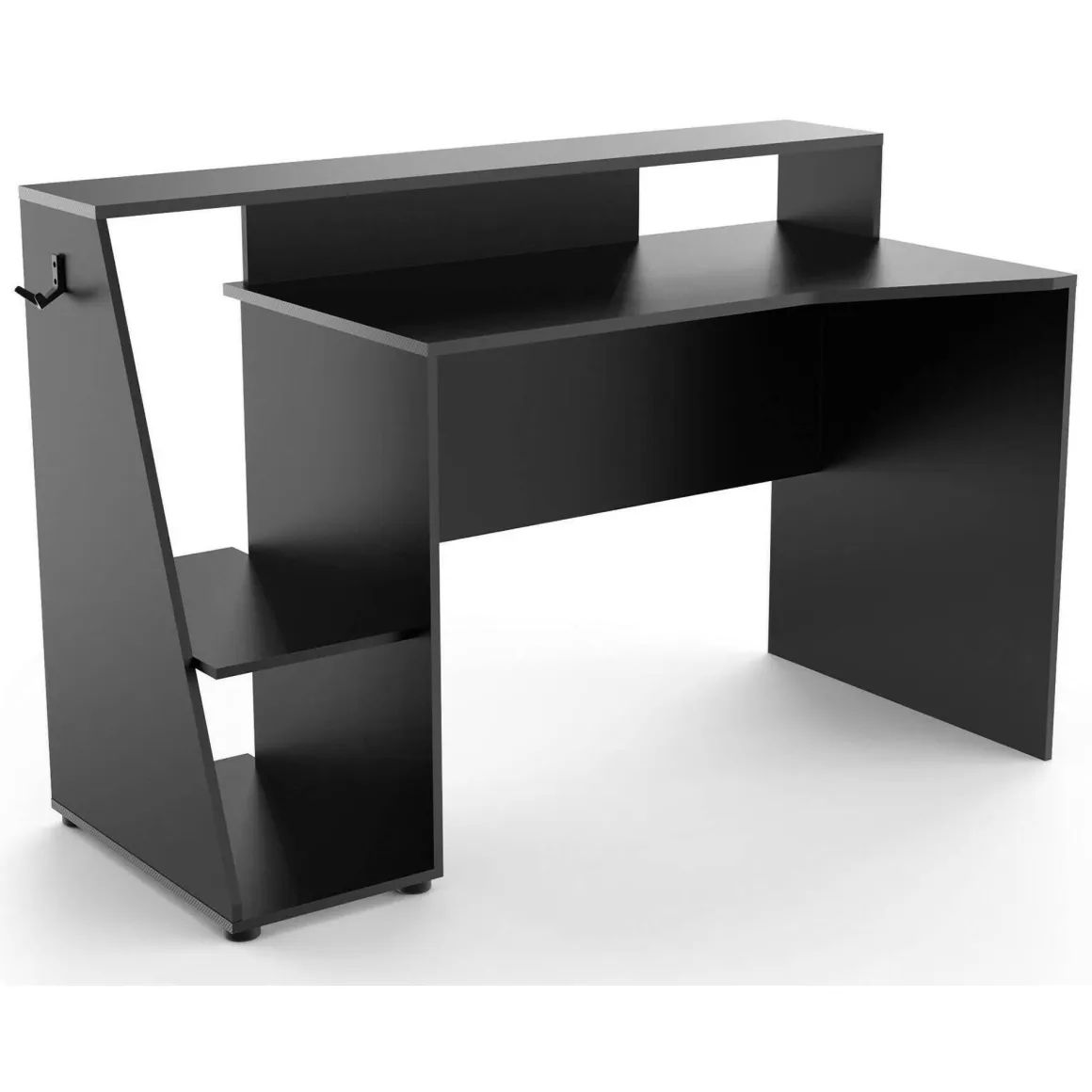 Scrivania lineare grigia scuro e nera 137x67cm - Ampil