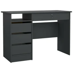 Scrivania lineare grigia 109x48cm con 3 cassetti - Franklin