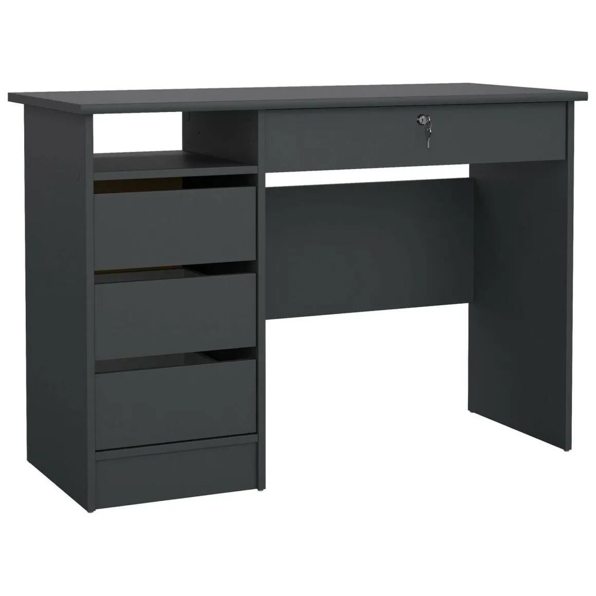 Scrivania lineare grigia 109x48cm con 3 cassetti - Franklin