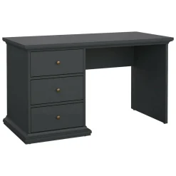 Scrivanie > Dmora Scrivania lineare grigia 130x61cm con 3 cassetti - Agia Grigio