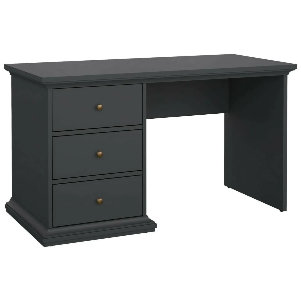 Scrivanie > Dmora Scrivania lineare grigia 130x61cm con 3 cassetti - Agia Grigio