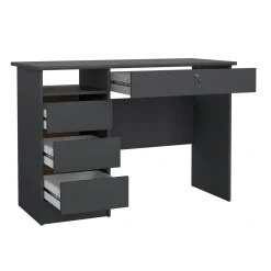 Scrivania lineare grigia 109x48cm con 3 cassetti - Franklin