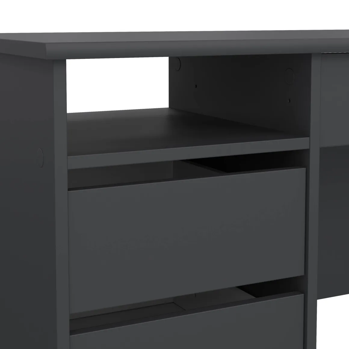 Scrivania lineare grigia 109x48cm con 3 cassetti - Franklin