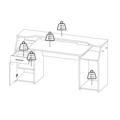Scrivanie > Dmora Scrivania lineare grigia 171x62cm per studio - Napoleon Grigio