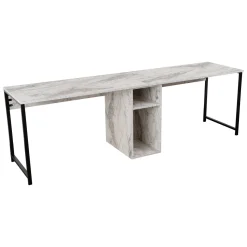 Scrivanie > Dmora Scrivania lineare marmo e nera 240x60cm - Violet Nero, Bianco Marmo