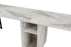Scrivanie > Dmora Scrivania lineare marmo e nera 240x60cm - Violet Nero, Bianco Marmo