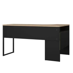 Scrivania lineare nera e rovere 145x81cm con 2 cassetti - Moire