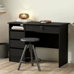 Scrivanie > Dmora Scrivania lineare nera 110x48cm con 1 cassetto - Agave Nero