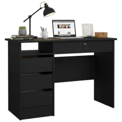 Scrivanie > Dmora Scrivania lineare nera 110x48cm con 1 cassetto - Agave Nero