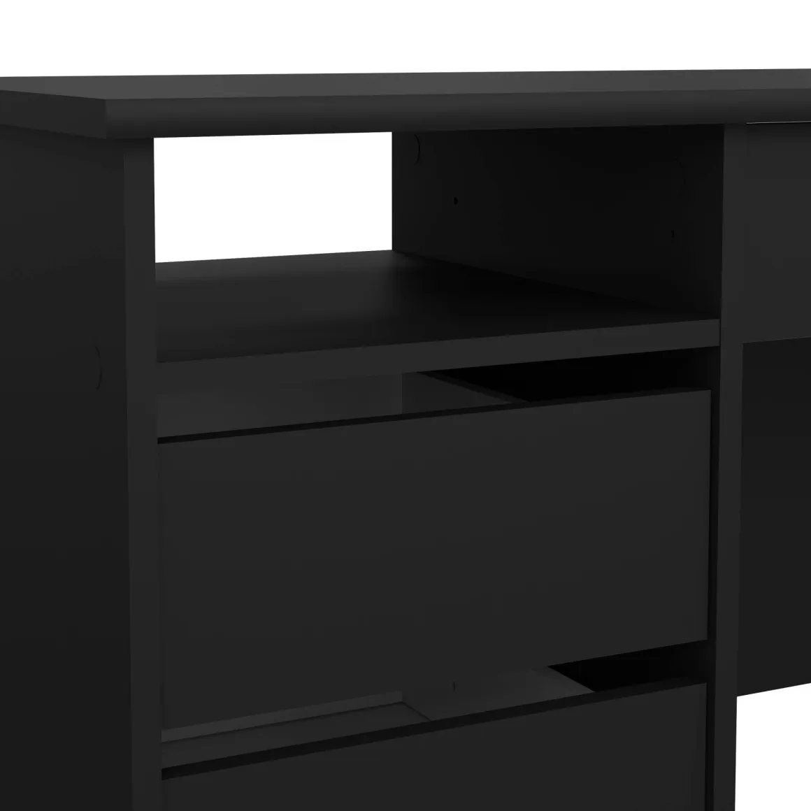 Scrivania lineare nera 109x48cm con 3 cassetti - Franklin