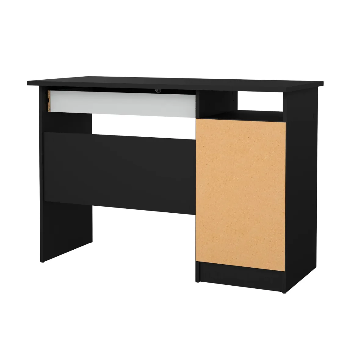 Scrivania lineare nera 109x48cm con 3 cassetti - Franklin