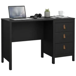 Scrivanie > Dmora Scrivania lineare nera 120x48cm con 3 cassetti - Murjan Nero