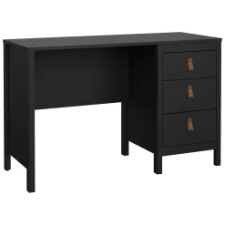 Scrivanie > Dmora Scrivania lineare nera 120x48cm con 3 cassetti - Murjan Nero