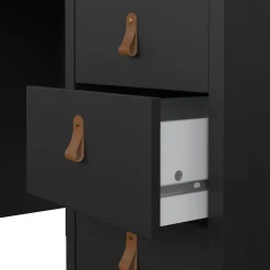 Scrivanie > Dmora Scrivania lineare nera 120x48cm con 3 cassetti - Murjan Nero
