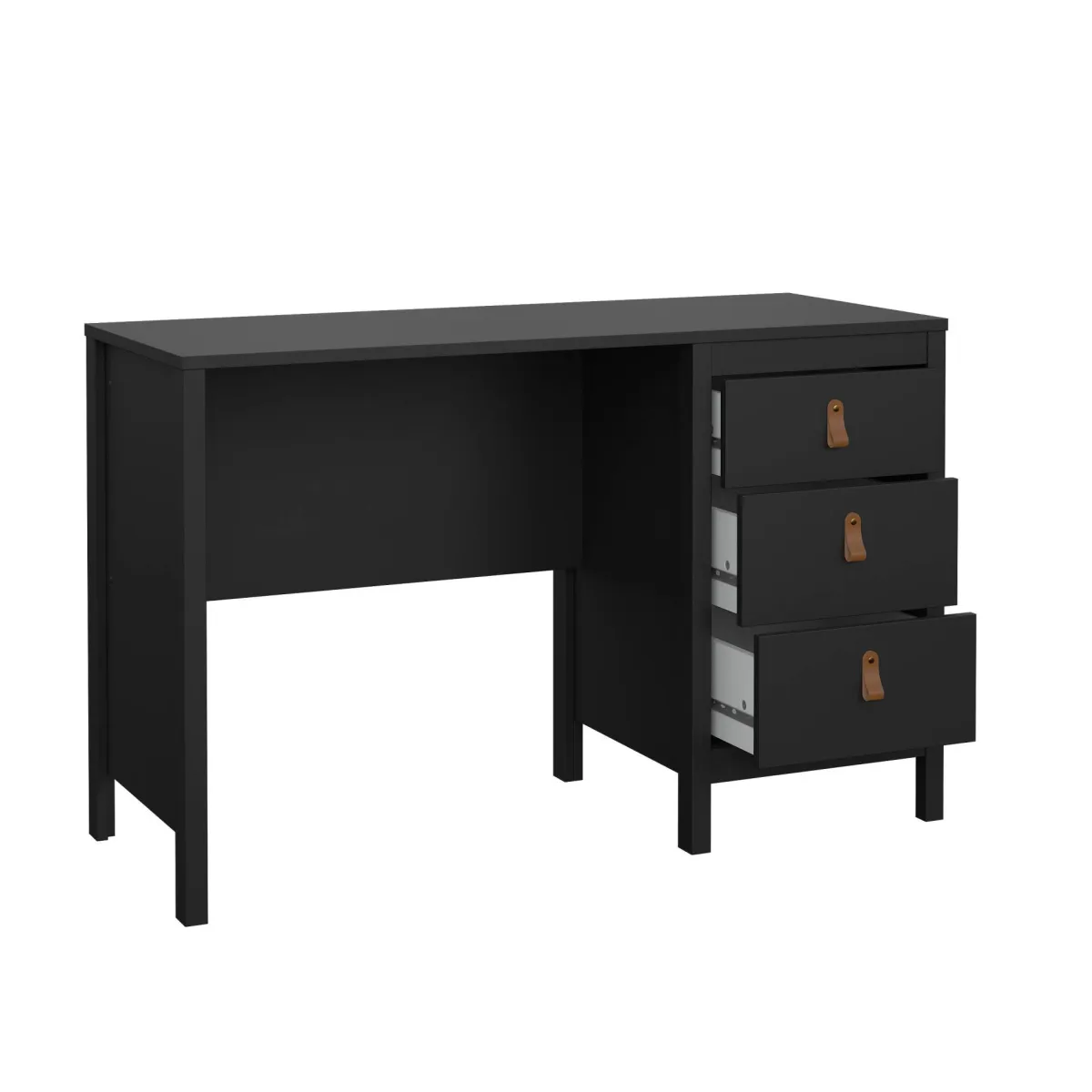 Scrivanie > Dmora Scrivania lineare nera 120x48cm con 3 cassetti - Murjan Nero