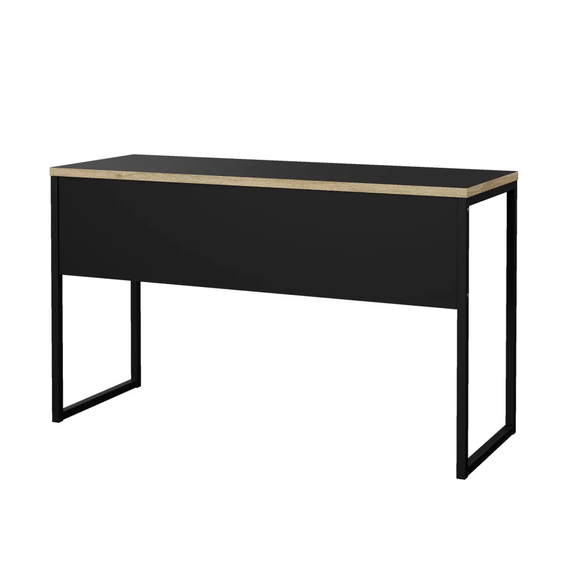 Scrivania lineare nera 130x48cm con 1 cassetto - Gil
