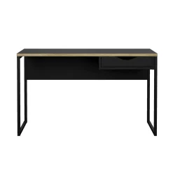 Scrivania lineare nera 130x48cm con 1 cassetto - Gil