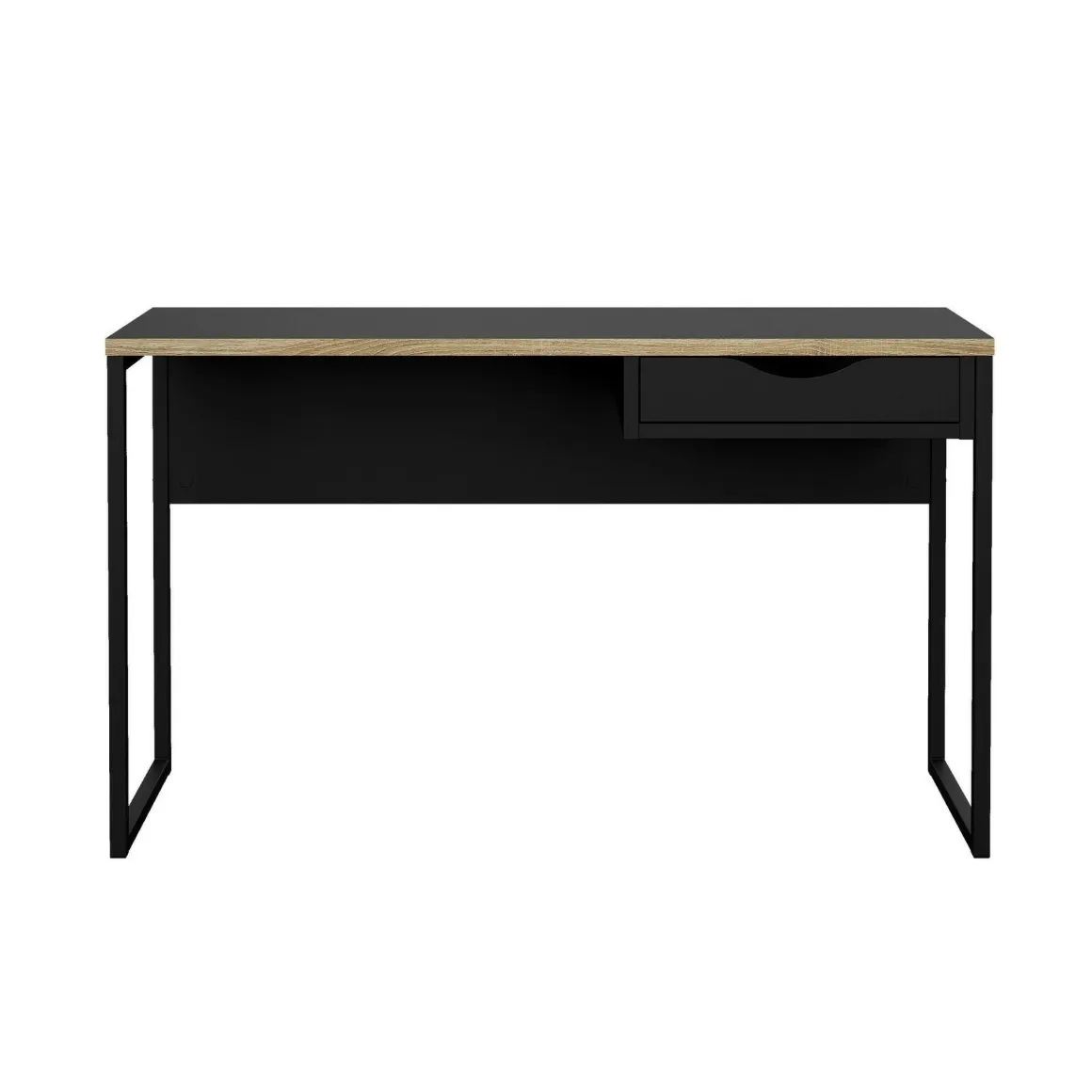 Scrivania lineare nera 130x48cm con 1 cassetto - Gil