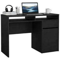 Scrivania lineare nera 110x48cm in legno - Abbadu