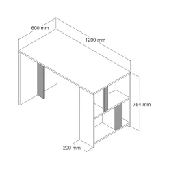 Ufficio|Camera Da Letto > Dmora Scrivania lineare noce e bianca 120x60cm - Bising Bianco, Marrone Noce