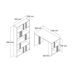 Ufficio|Camera Da Letto > Dmora Scrivania lineare noce e bianca 120x65cm - Arsita Bianco, Marrone Noce