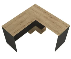 Scrivania lineare quercia e antracite 120x120cm - Emiliana