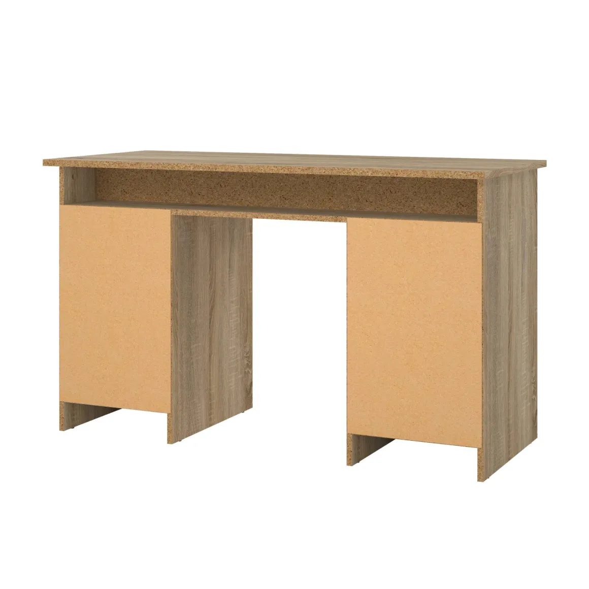 Ufficio|Camera Da Letto > Dmora Scrivania lineare quercia e nera 139x60cm metallo - Grimilde Nero, Marrone Quercia