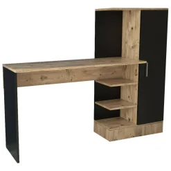 Scrivania lineare quercia e nera 152x40cm con 1 cassetto - Angaga