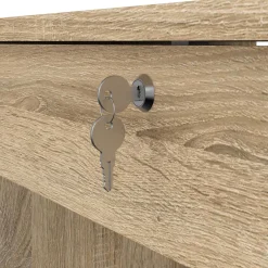 Scrivanie > Dmora Scrivania lineare quercia 109x48cm con 4 cassetti - Amor Marrone Quercia