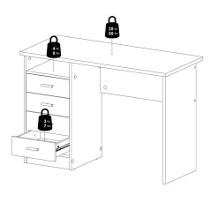 Ufficio|Camera Da Letto > Dmora Scrivania lineare quercia 110x60cm piano in legno massello - Melita Marrone Quercia