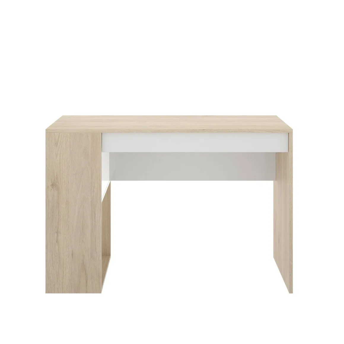 Scrivania lineare rovere e bianca 115x50cm con libreria - Arianella