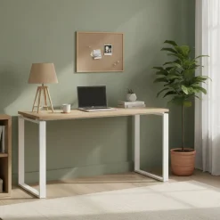 Scrivania lineare rovere e bianca 150x60cm - Arignano