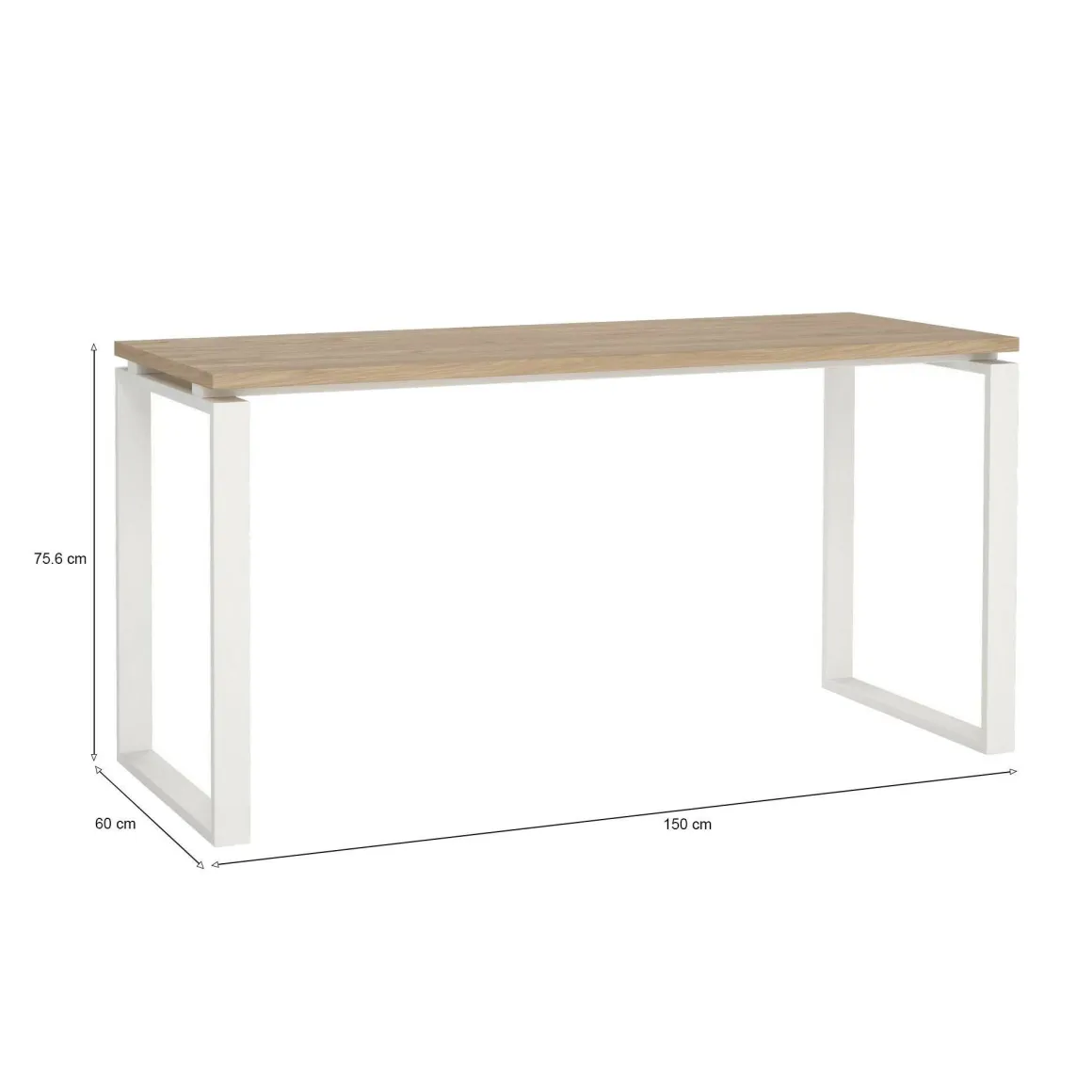 Scrivania lineare rovere e bianca 150x60cm - Arignano