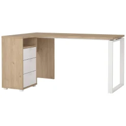 Scrivania lineare rovere e bianca 150x99cm in legno - Medard