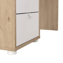 Scrivania lineare rovere e bianca 150x99cm in legno - Medard