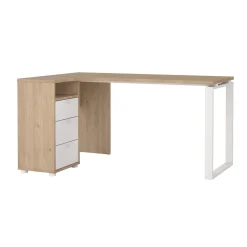 Scrivania lineare rovere e bianca 150x99cm in legno - Medard