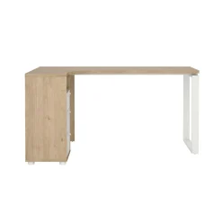 Scrivania lineare rovere e bianca 150x99cm in legno - Medard
